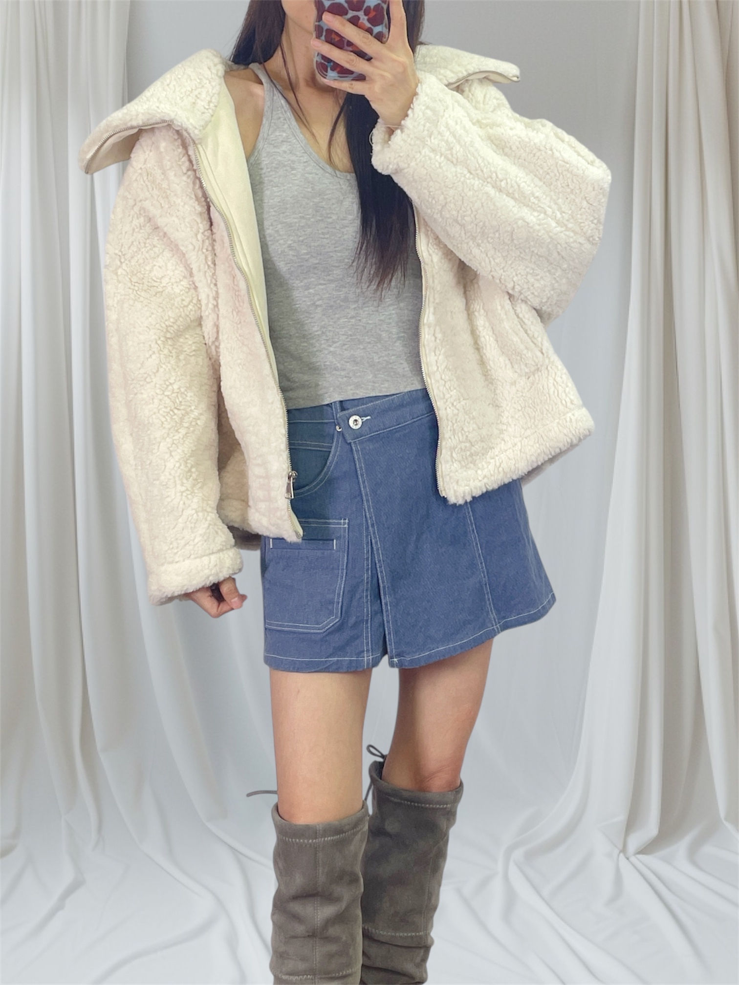 K5535 鬆身款羊羔毛褸