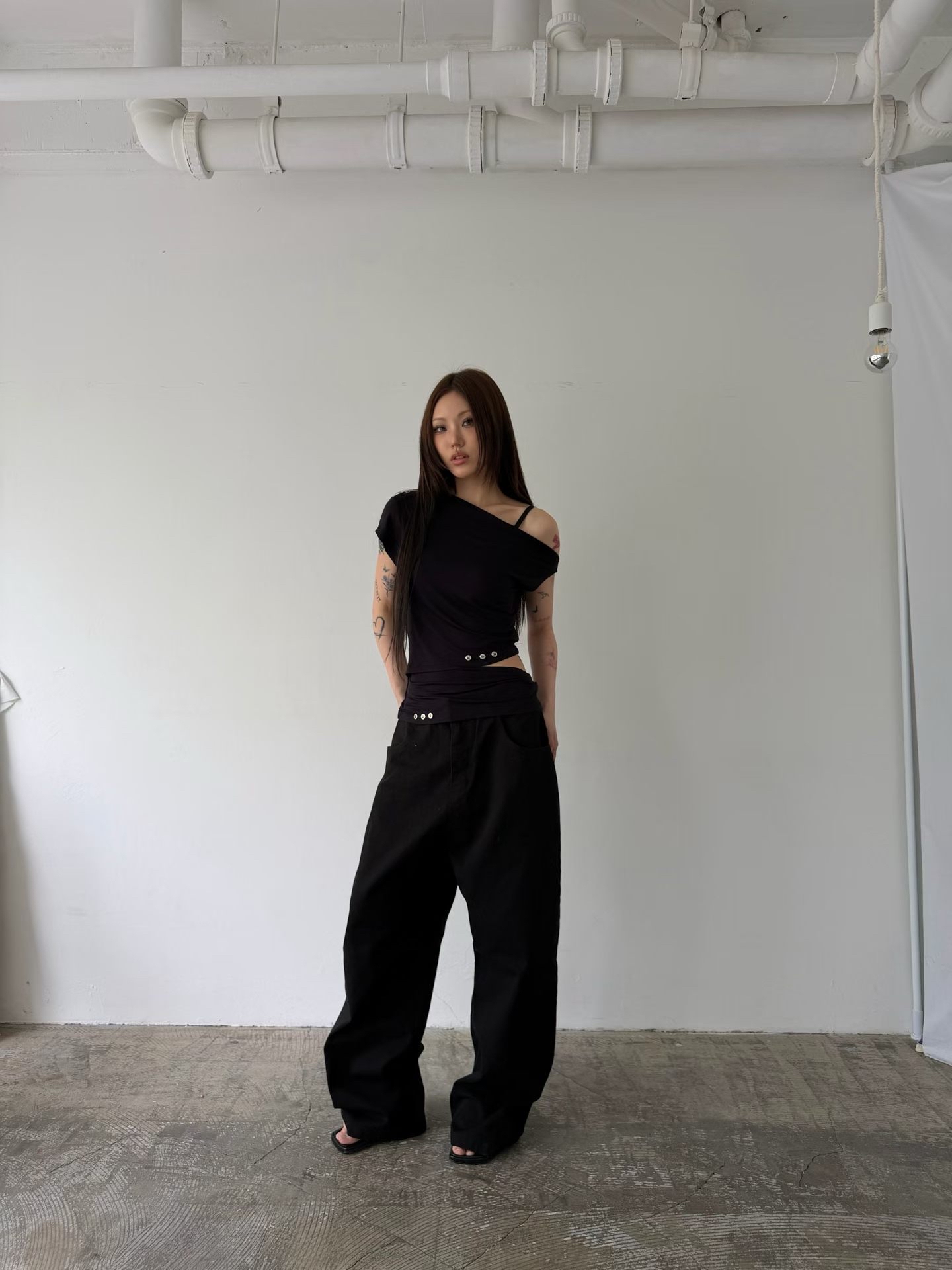 Asymmetric Ruched Cutout Top