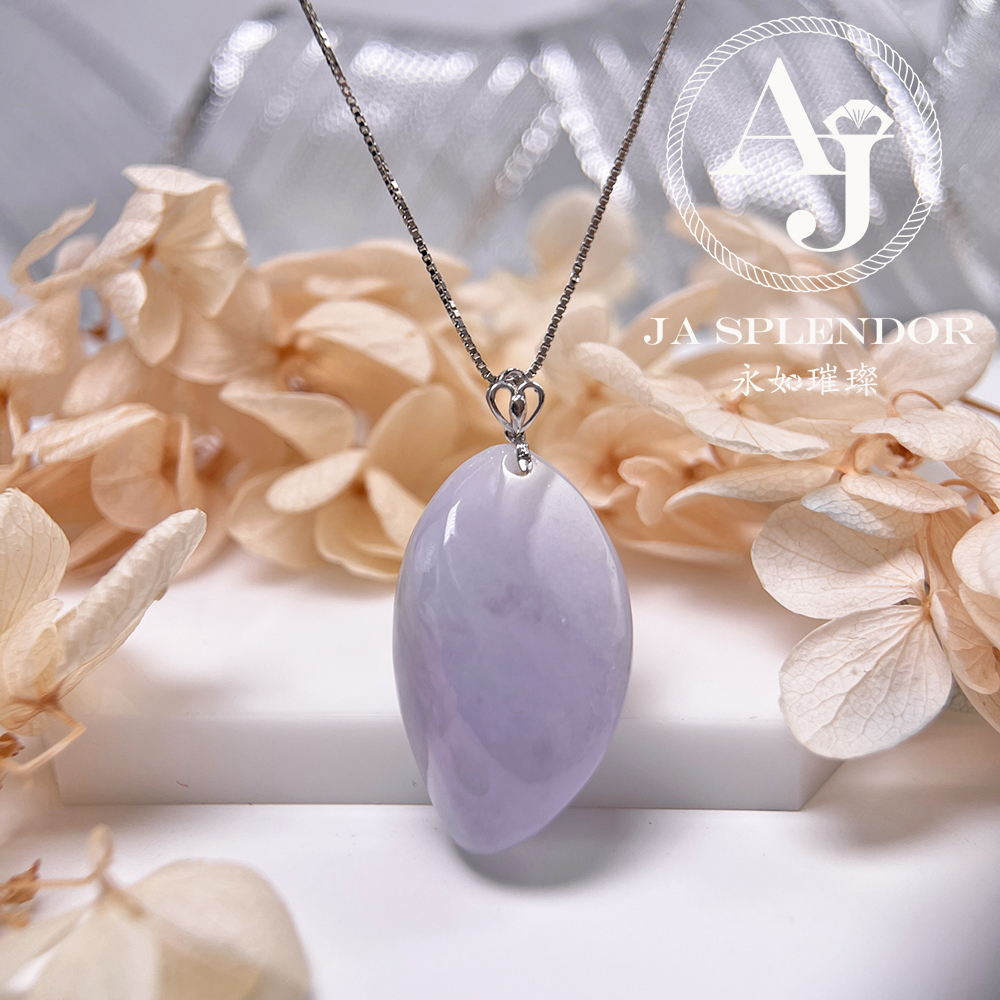 JNK-215 天然翡翠A玉 冰潤紫羅蘭隨形18K金吊墜
