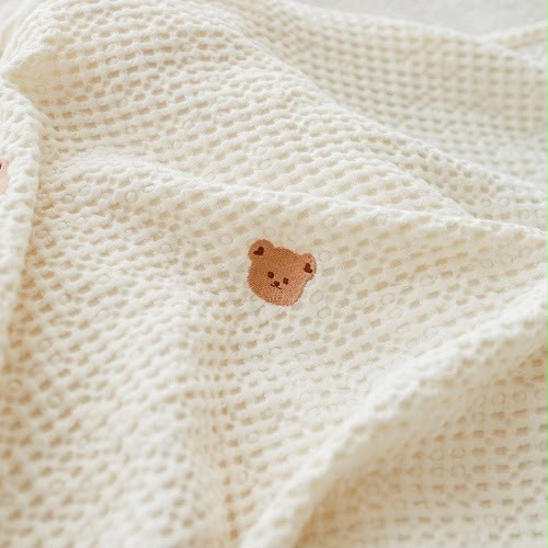 玩轉人物刺繡系列-莫代爾棉華夫格蓋毯
