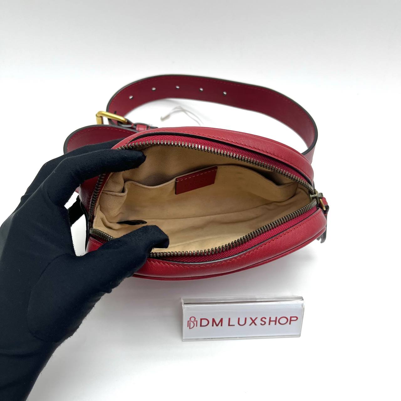 Gucci Red GG Marmont Belt Bag (85cm)