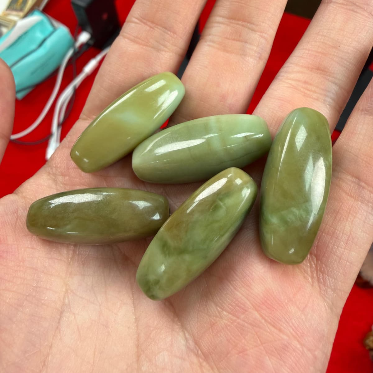 JP2106 AHE2154 黑羊洞三彩天珠(色彩偏綠 )