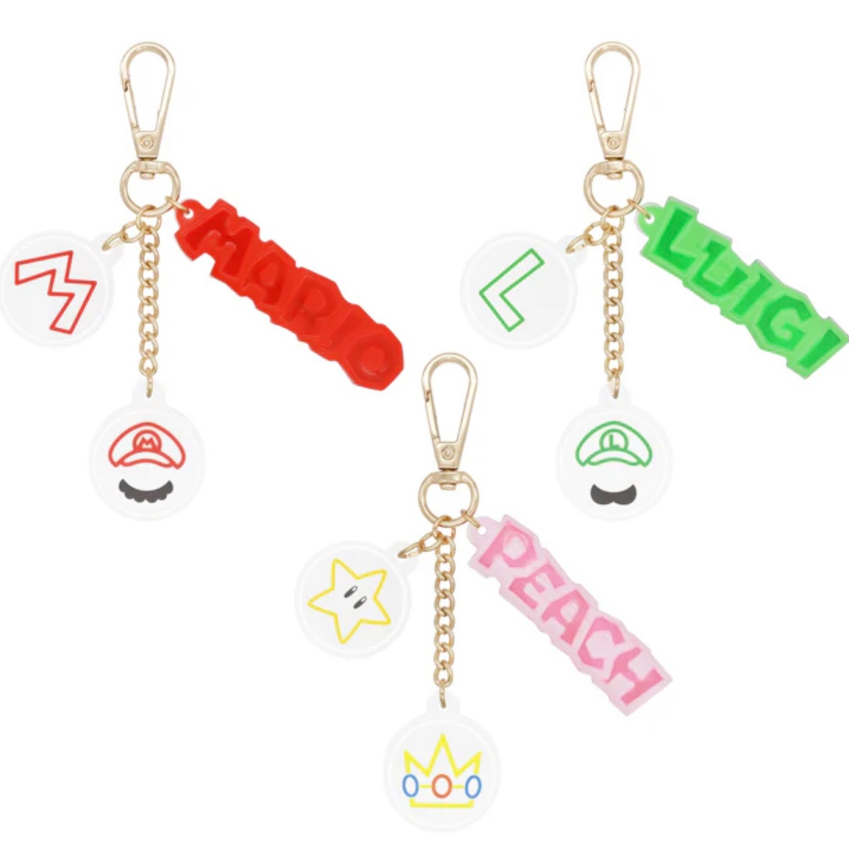 Mario/Luigi/Princess Peach Keychain set (3 pieces)