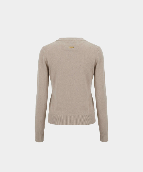 Fine Merino Wool V-Neck Cardigan - Sand