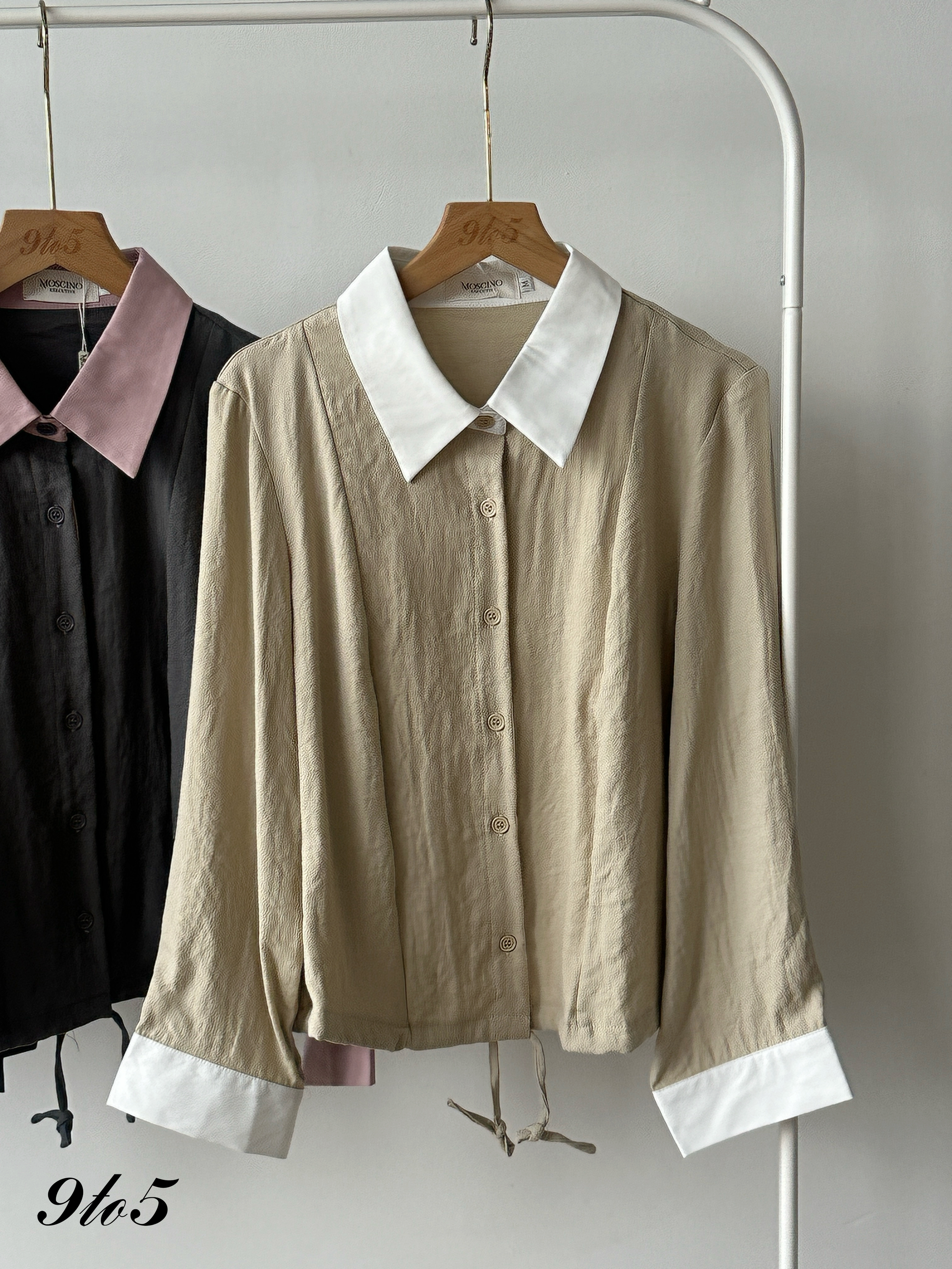 T4324 Contrast Long Sleeve Shirt - 3 Colors 