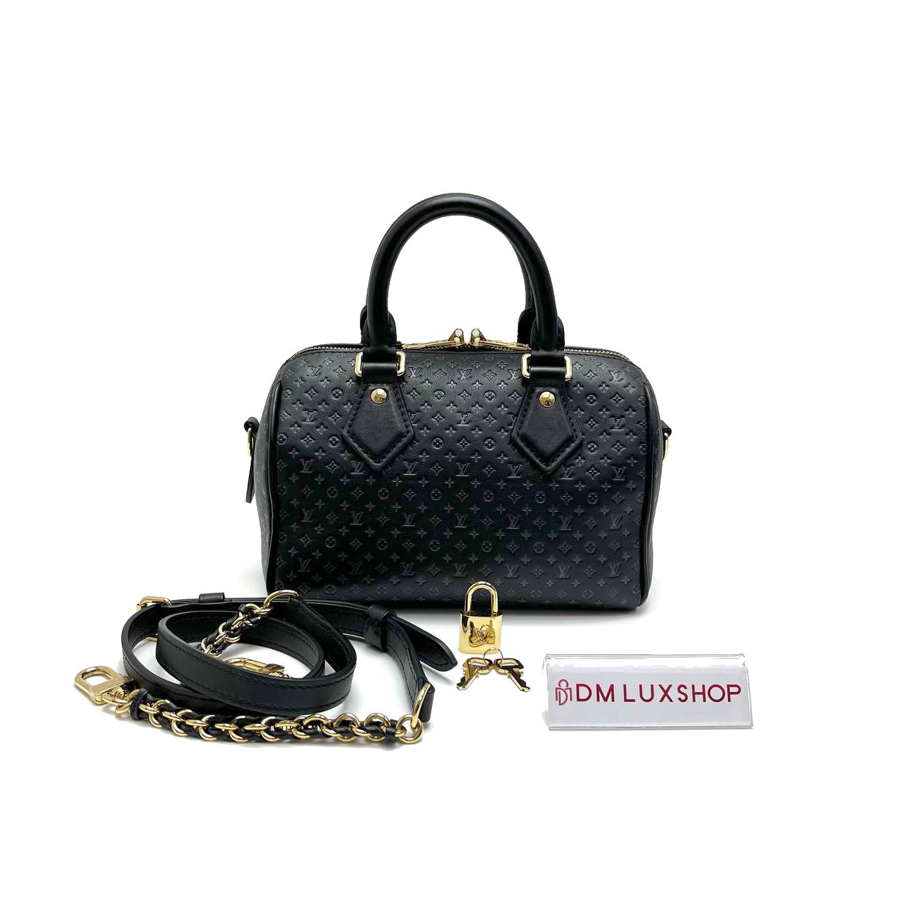 LV Black Calfskin Speedy 20 GHW
