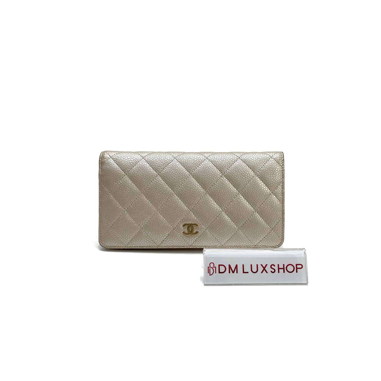 Chanel Beige Caviar Long Wallet (Serial 16)