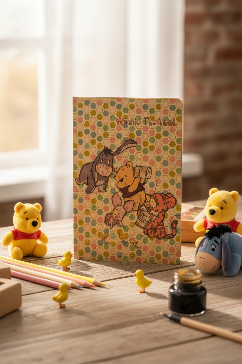 好可愛筆記本-牛皮 Winnie the Pooh 維尼熊 (DPNA-336B)