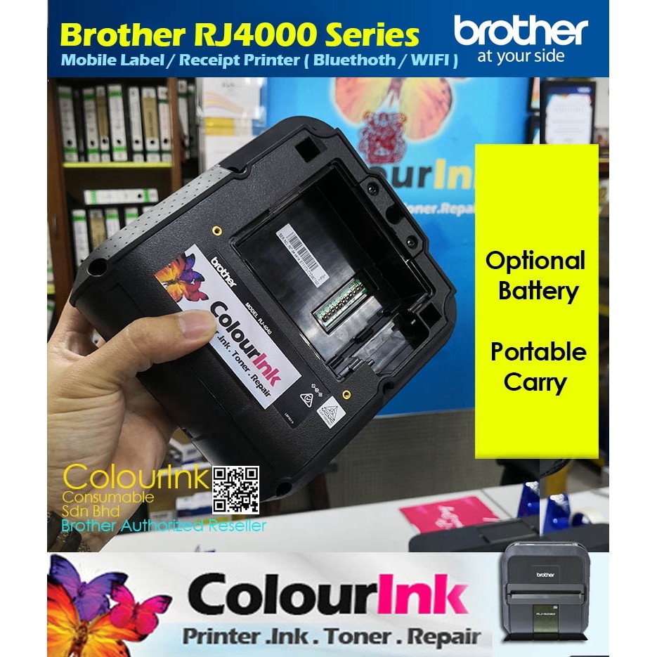 Brother RJ-3150 WIFI Bluetooth RuggedJet Portable Label Thermal Receipt Printer 3 Inch Thermal Printer RJ4040