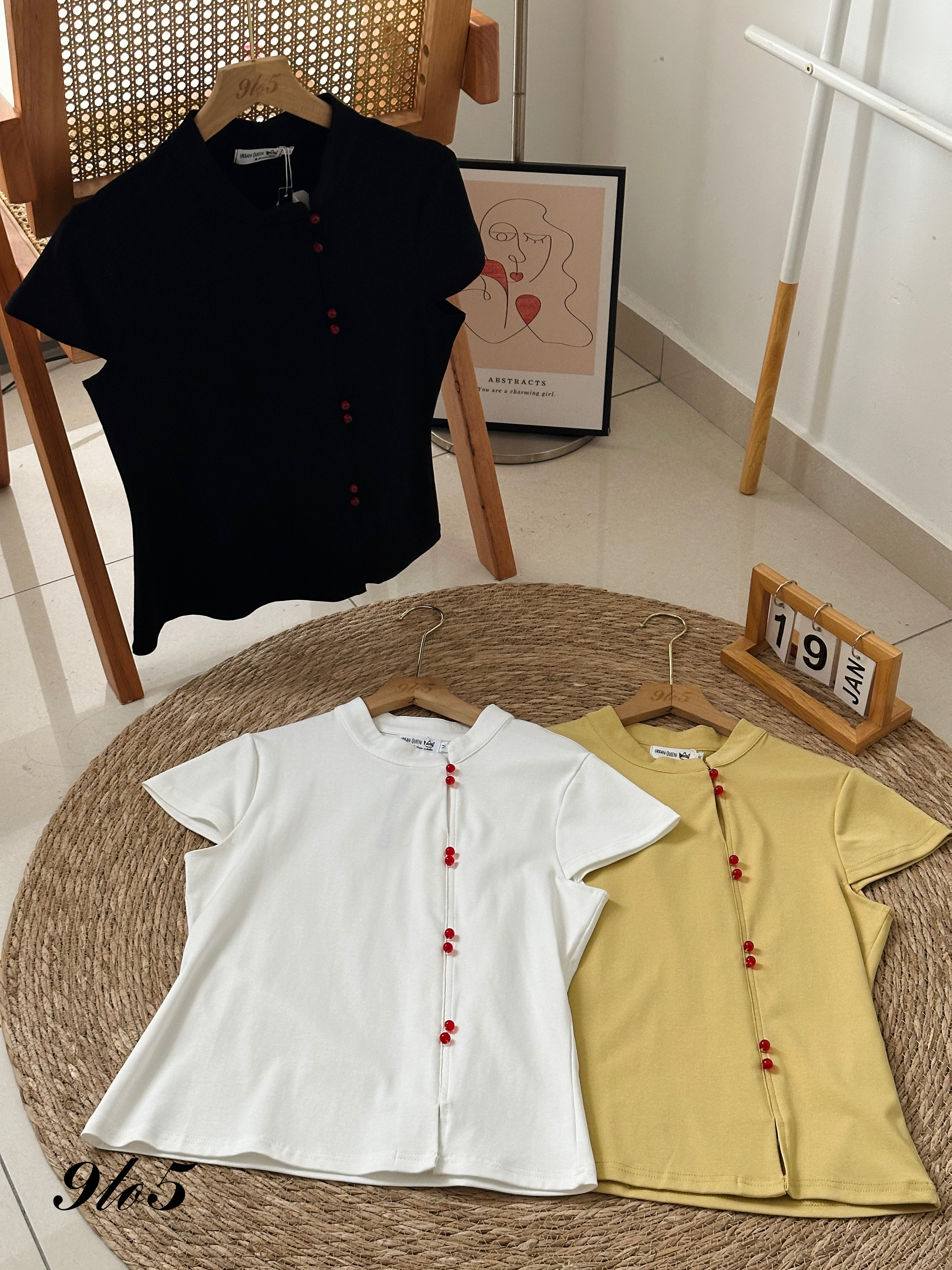 T3902 Cape Sleeve Cheongsam Top - 3 Colors