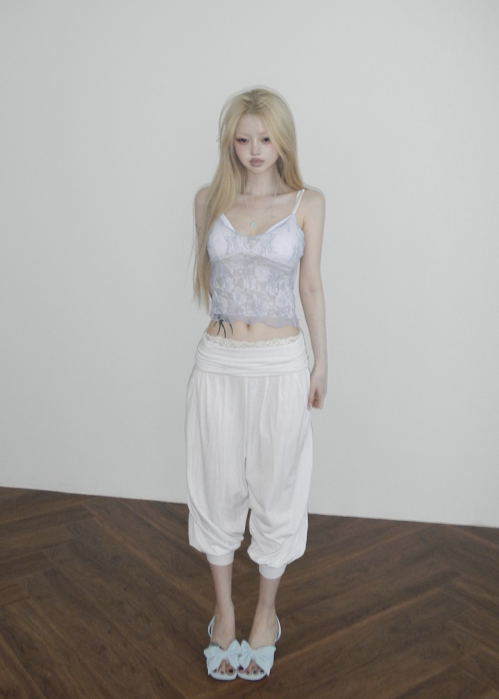 Floral Lace Cami with Scarf