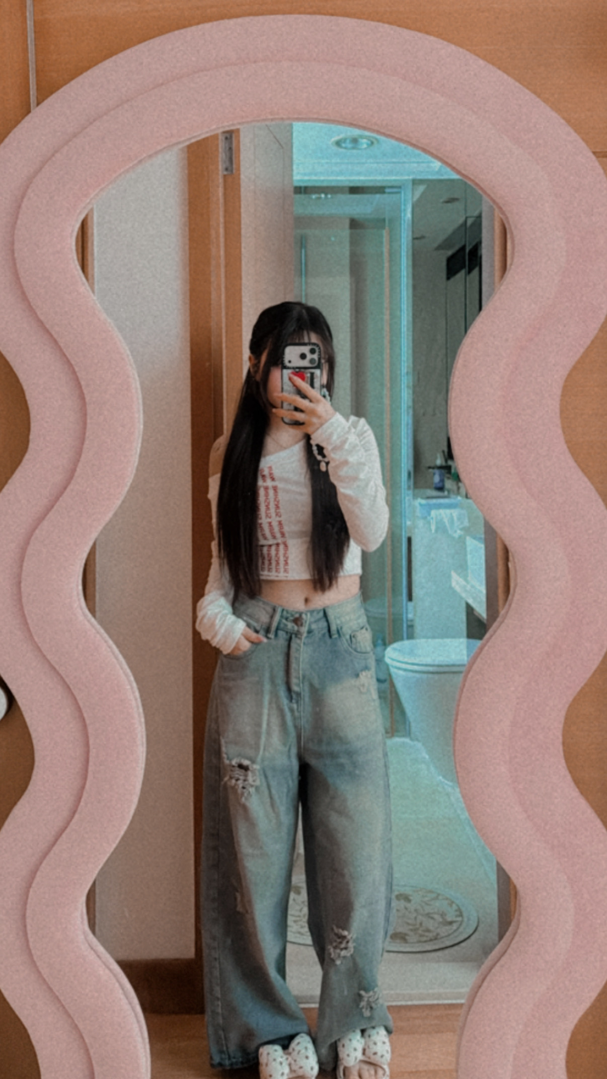 Bbk店主自留款寬鬆破洞直筒長褲