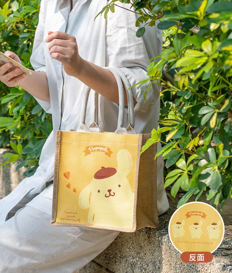 Sanrio x Kiiwi O! 雙面棉麻手提袋 | 防潑水萬用袋
