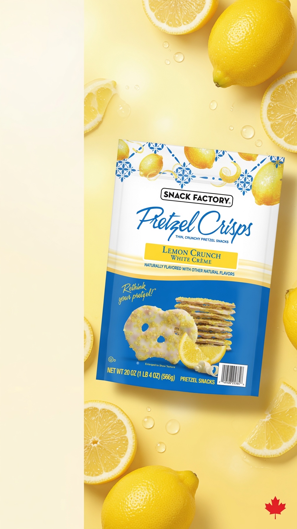 加拿大直送 🍋新產品🍋 *SNACK FACTORY 檸檬蝴蝶餅 566g Pretzel Crisps*