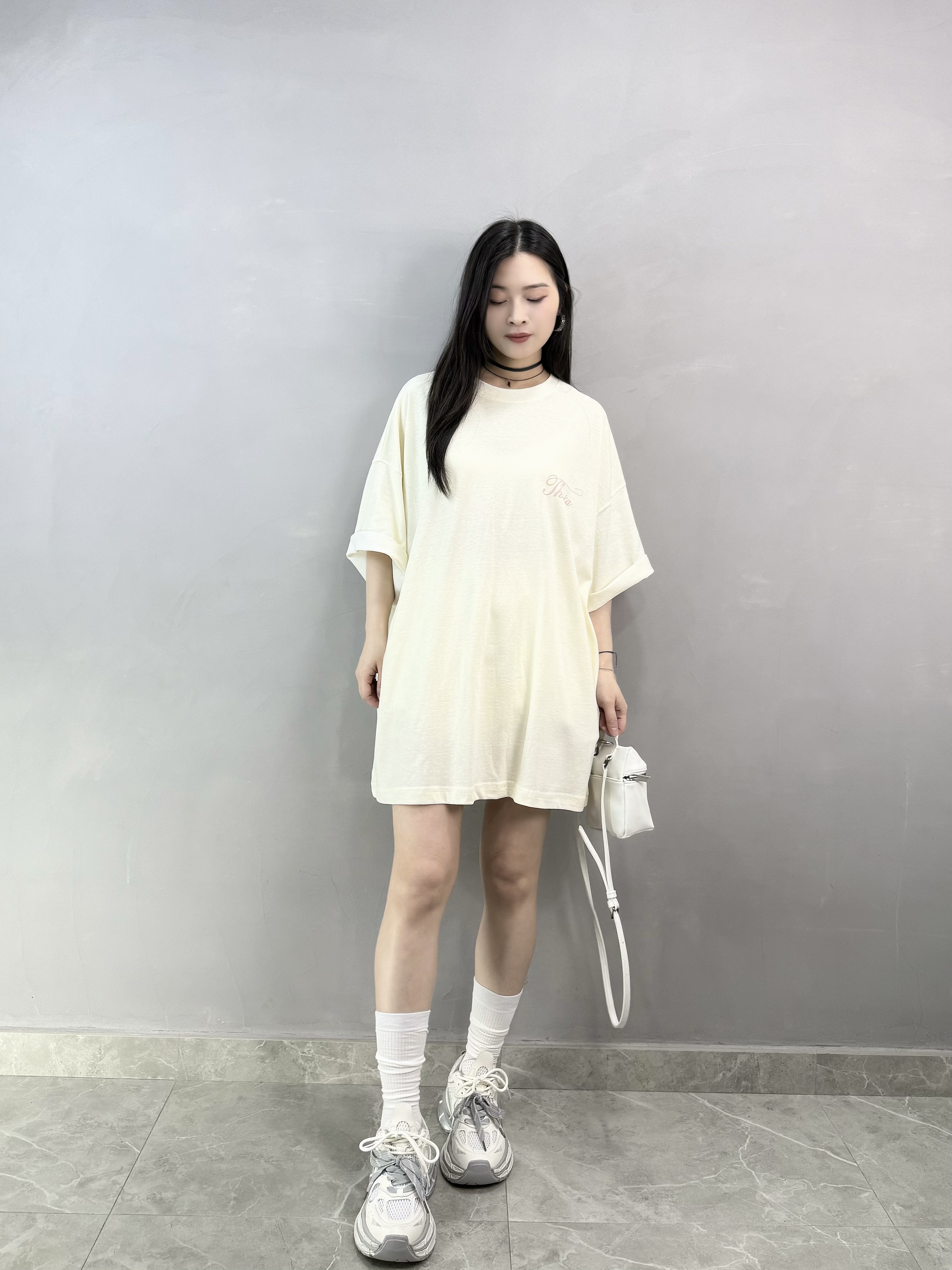 K75 蝴蝶結洗水棉Tee