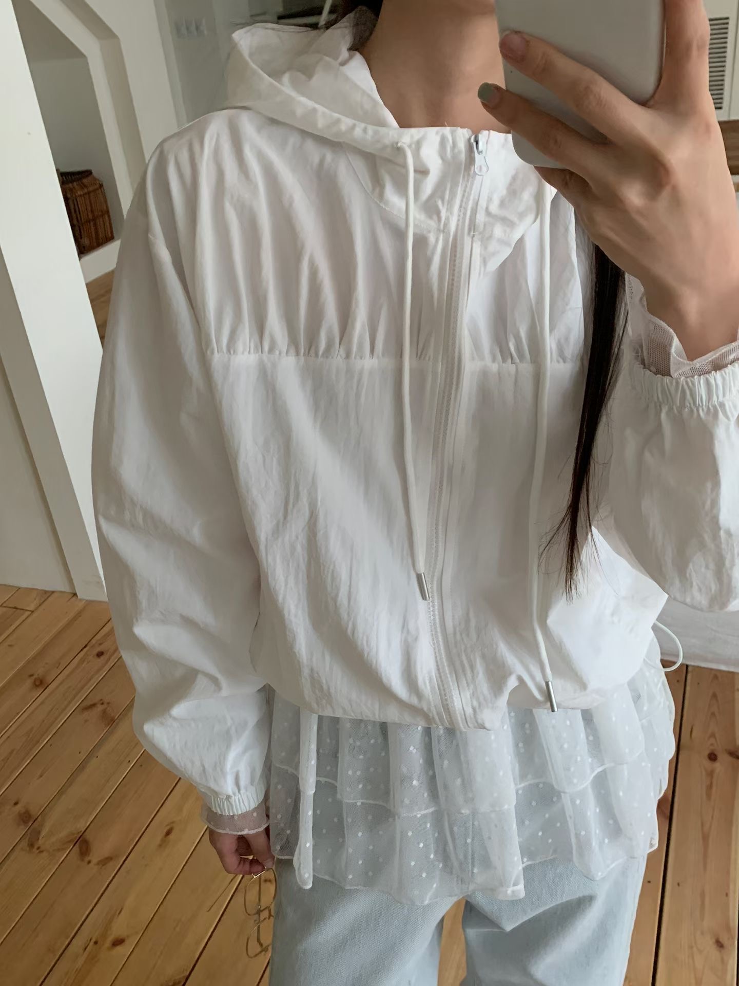 🇰🇷透氣涼浸浸風褸 (灰色)