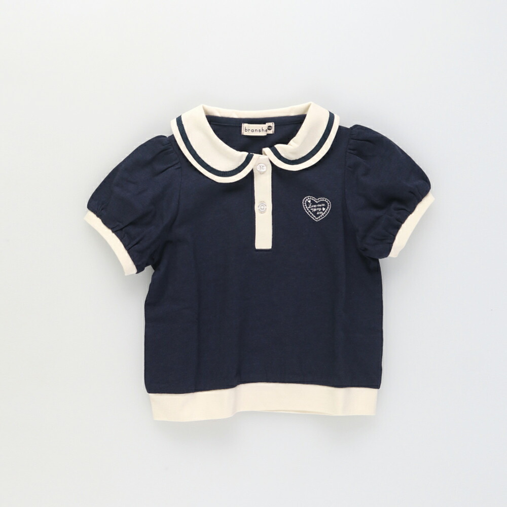 🆕【⭐訂購⭐】🇯🇵日本直送🌀學院風 愛心刺繡 接觸涼感 泡泡袖 Polo上衣［2款選］🌀 [ELFA-0027][260703]
