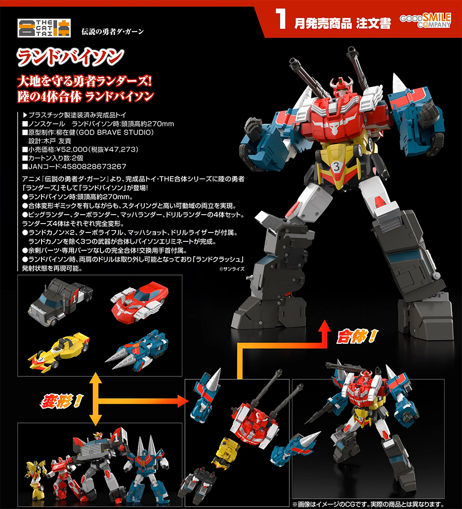 (預訂訂金 $1000) (總價 $2450) GSC THE 合體 勇者傳說 野牛勇士 THE GATTAI Land Bison (行版) 