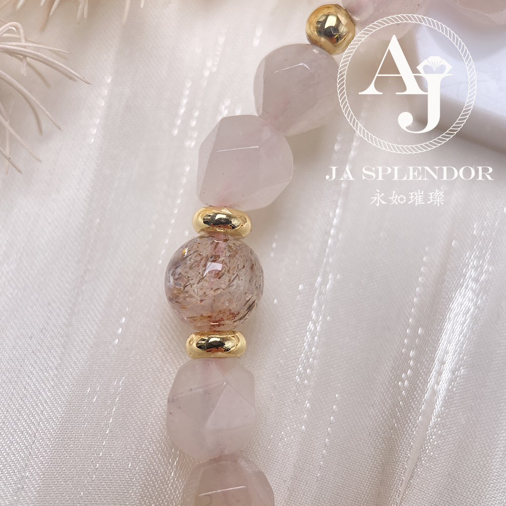 CY-01 黑金超七紫羅蘭玉14K包金手鏈