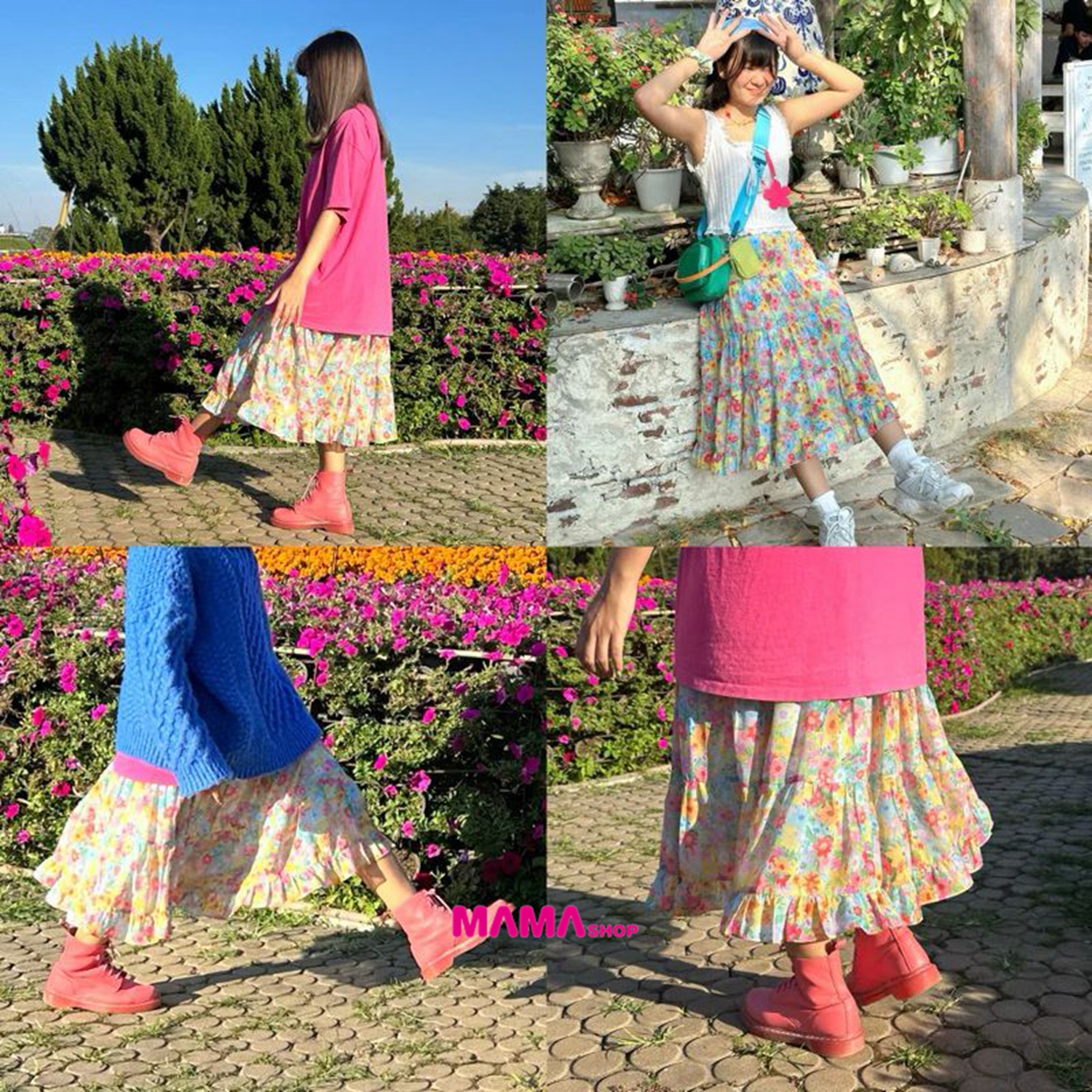 泰國直送Boho chiffon skirt波希米亞雪紡裙