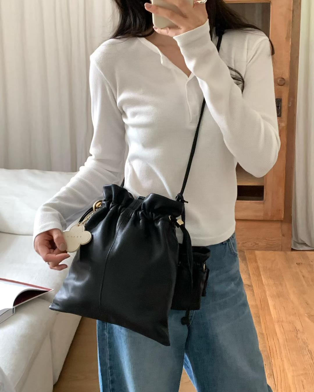 手工牛皮手袋set 