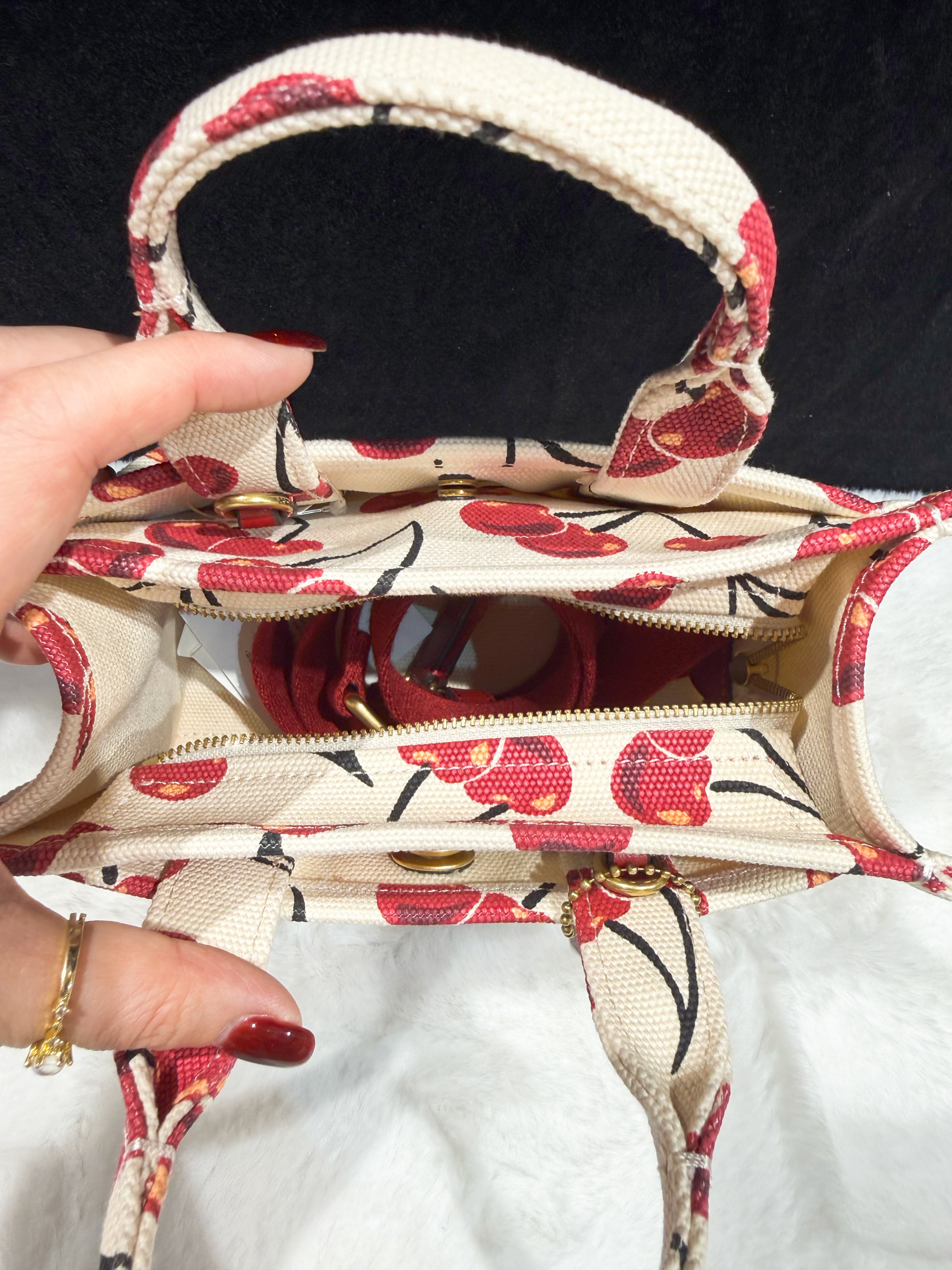 Coach Cargo tote mini cherry