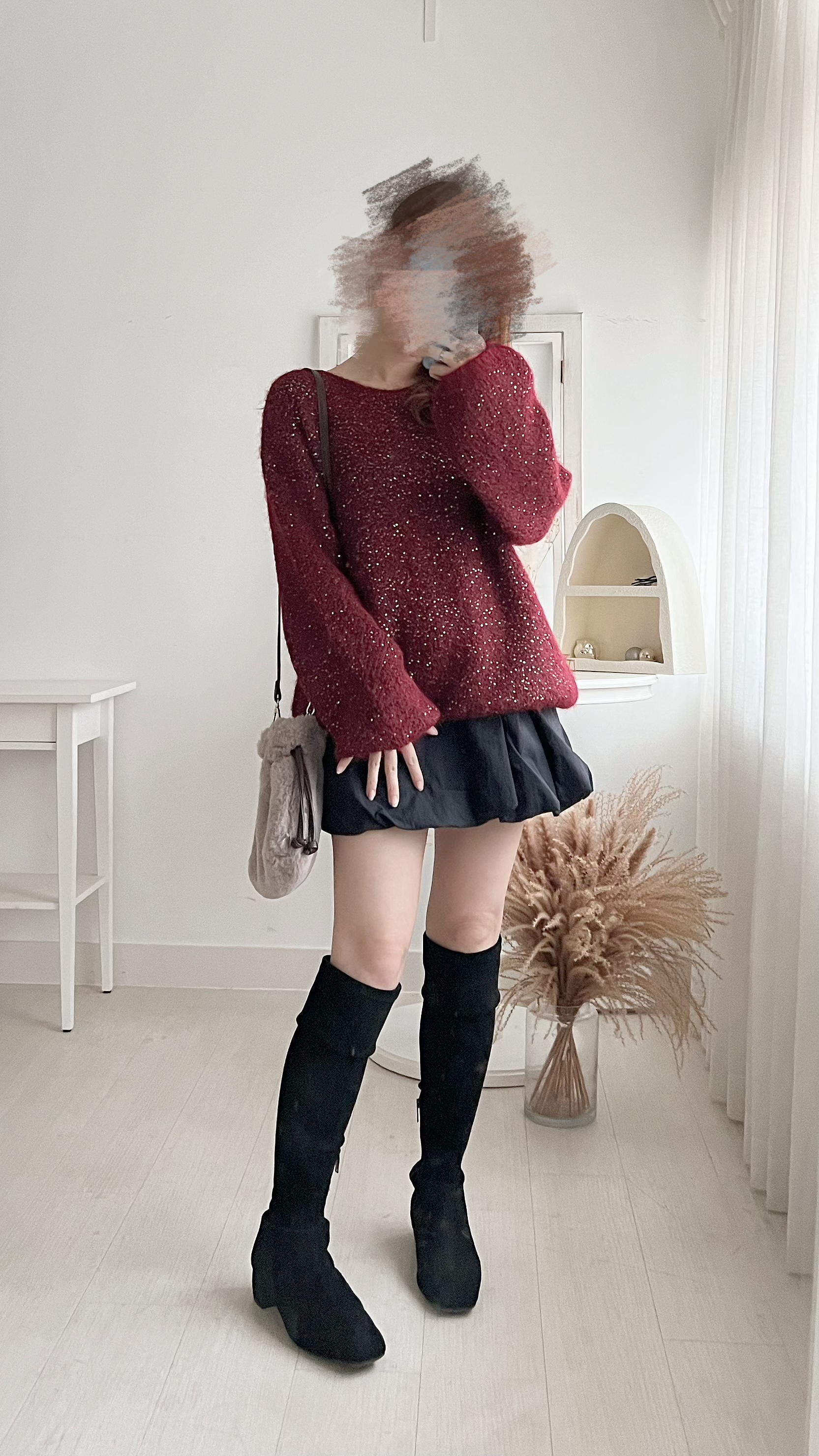 微閃BlingBling毛衣(KR)酒紅色268276