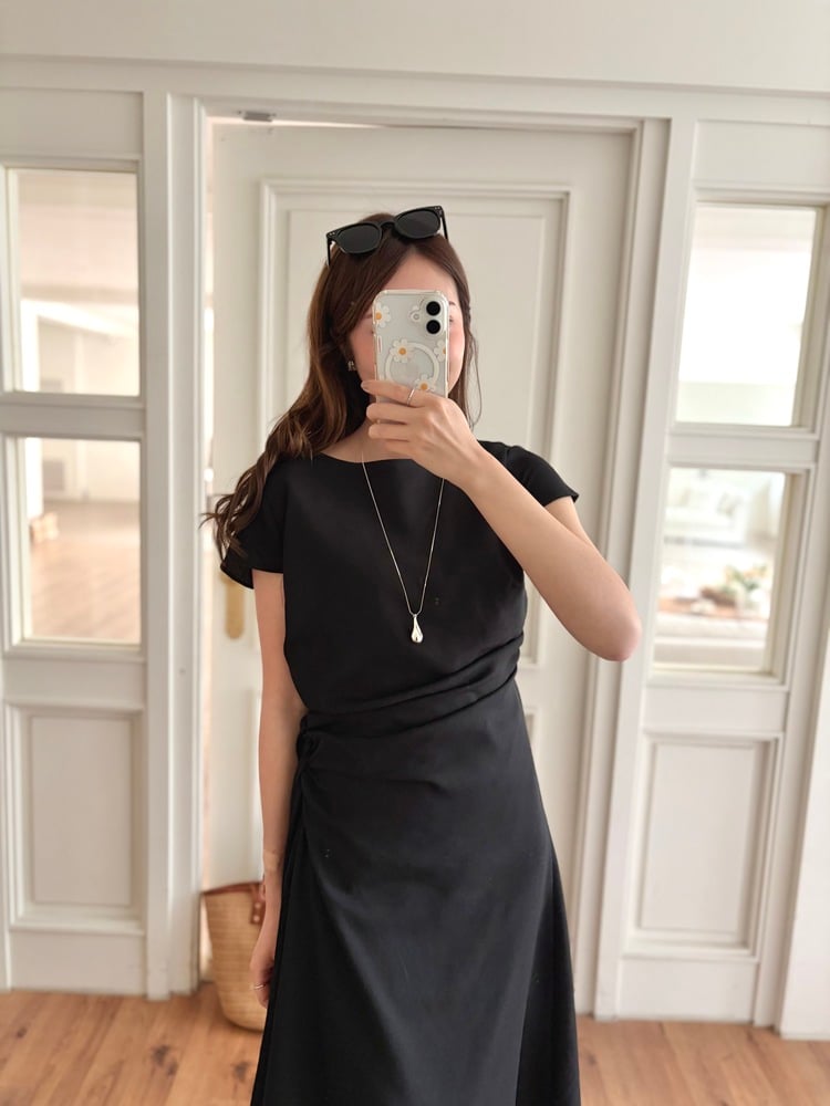 Belle Ruched Dress (Black)