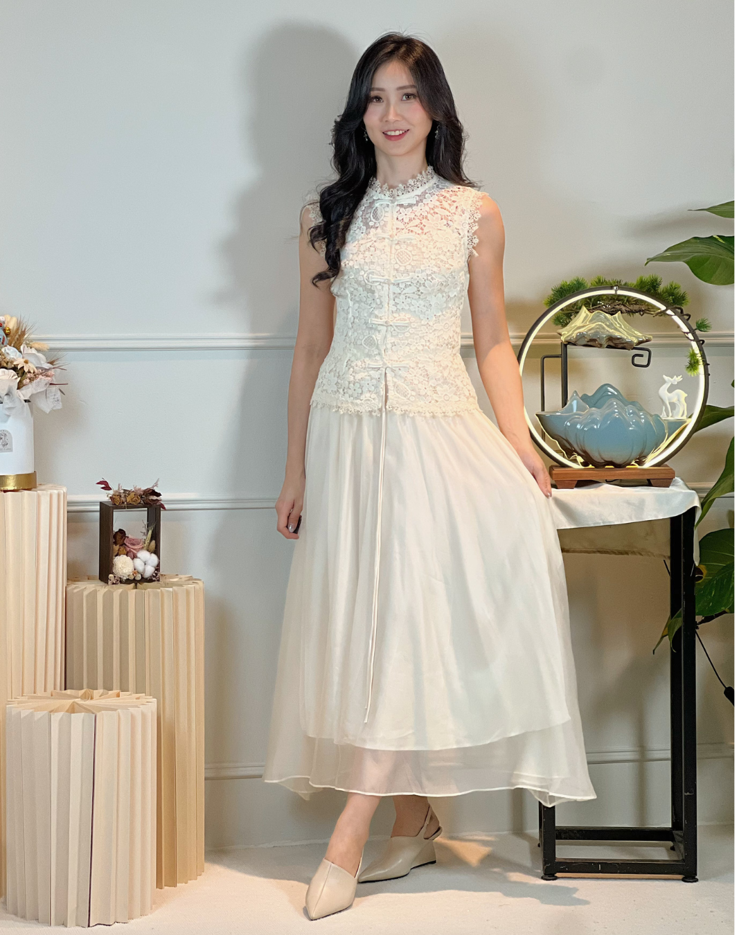 5103 Natividad Mesh A Line Skirt 