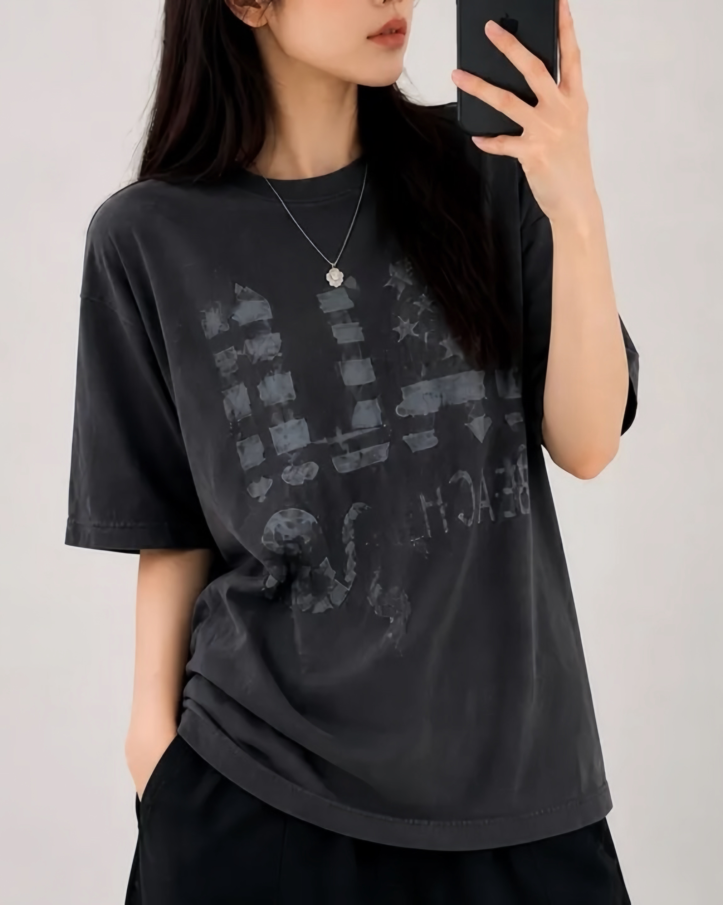 Vintage Wash Graphic Oversized Tee⁠