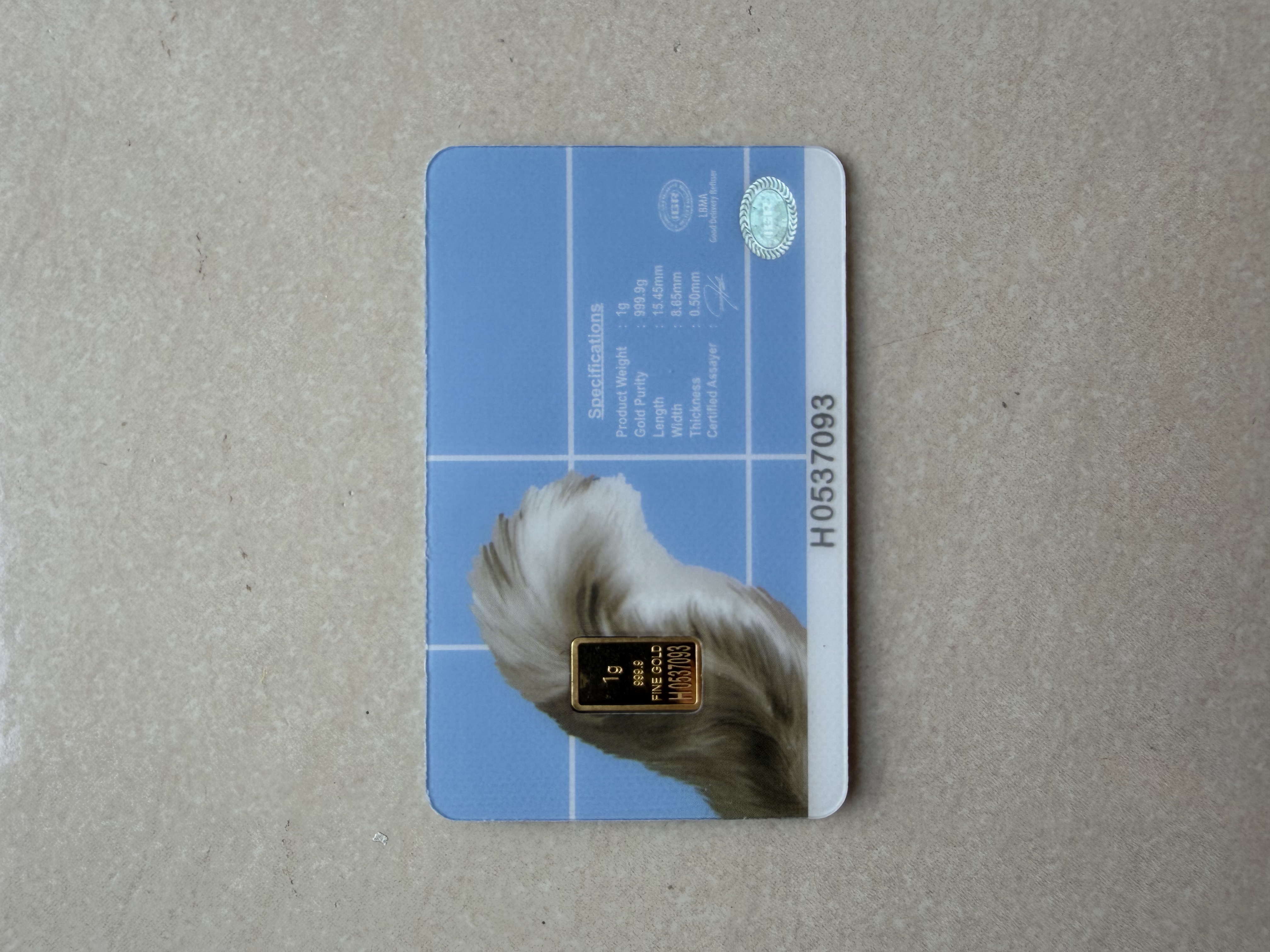 (SN537093) HABIB Ragdoll Cat 1g 🇲🇾 Fine Gold Bar Emas 999.9 猫足印金