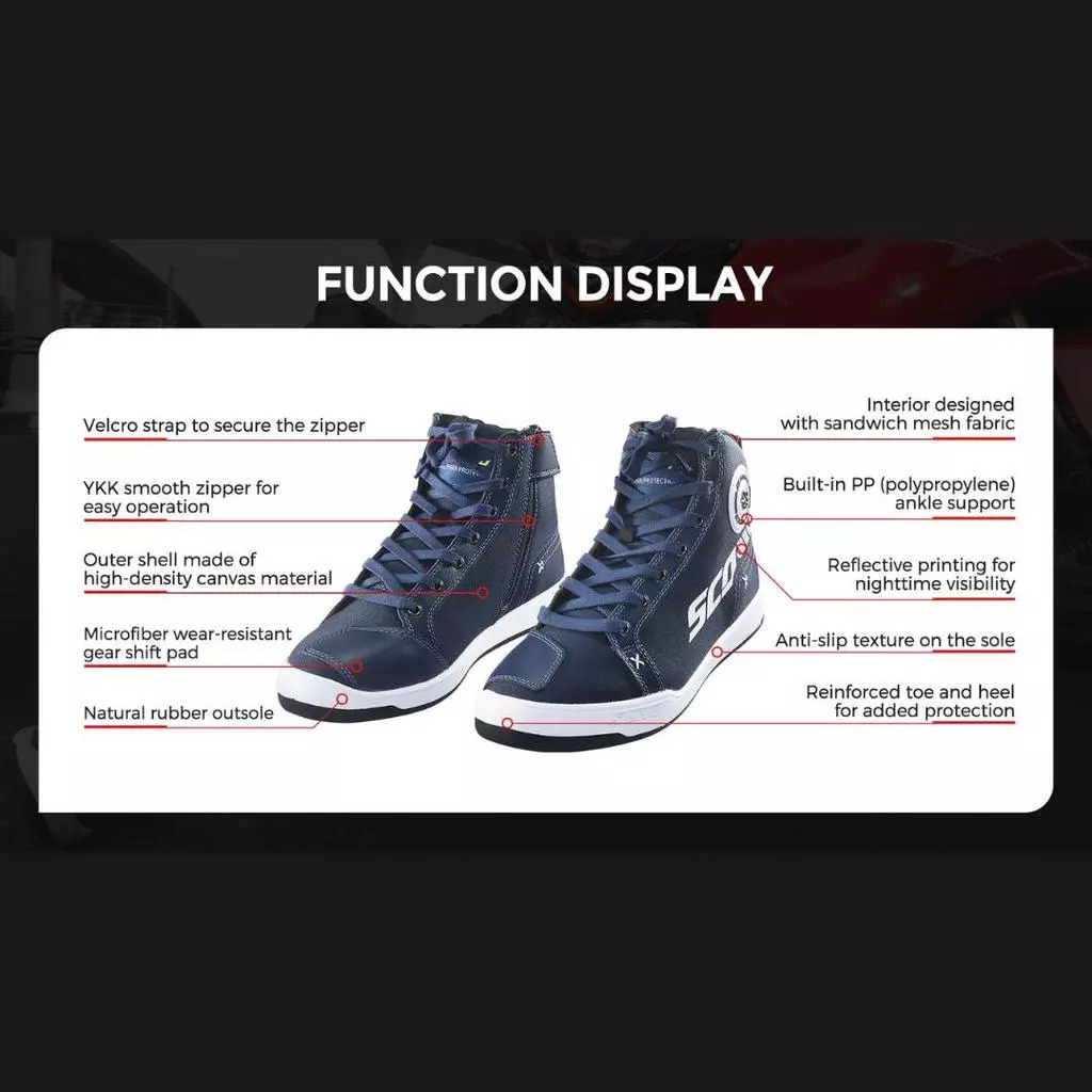 SCOYCO MT068 Motorcycle Riding Shoes | All Season | Protective Biker Shoes