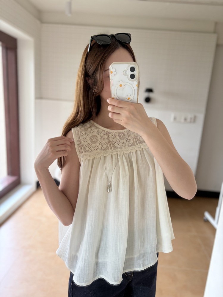 Crochet Lace Layered Blouse