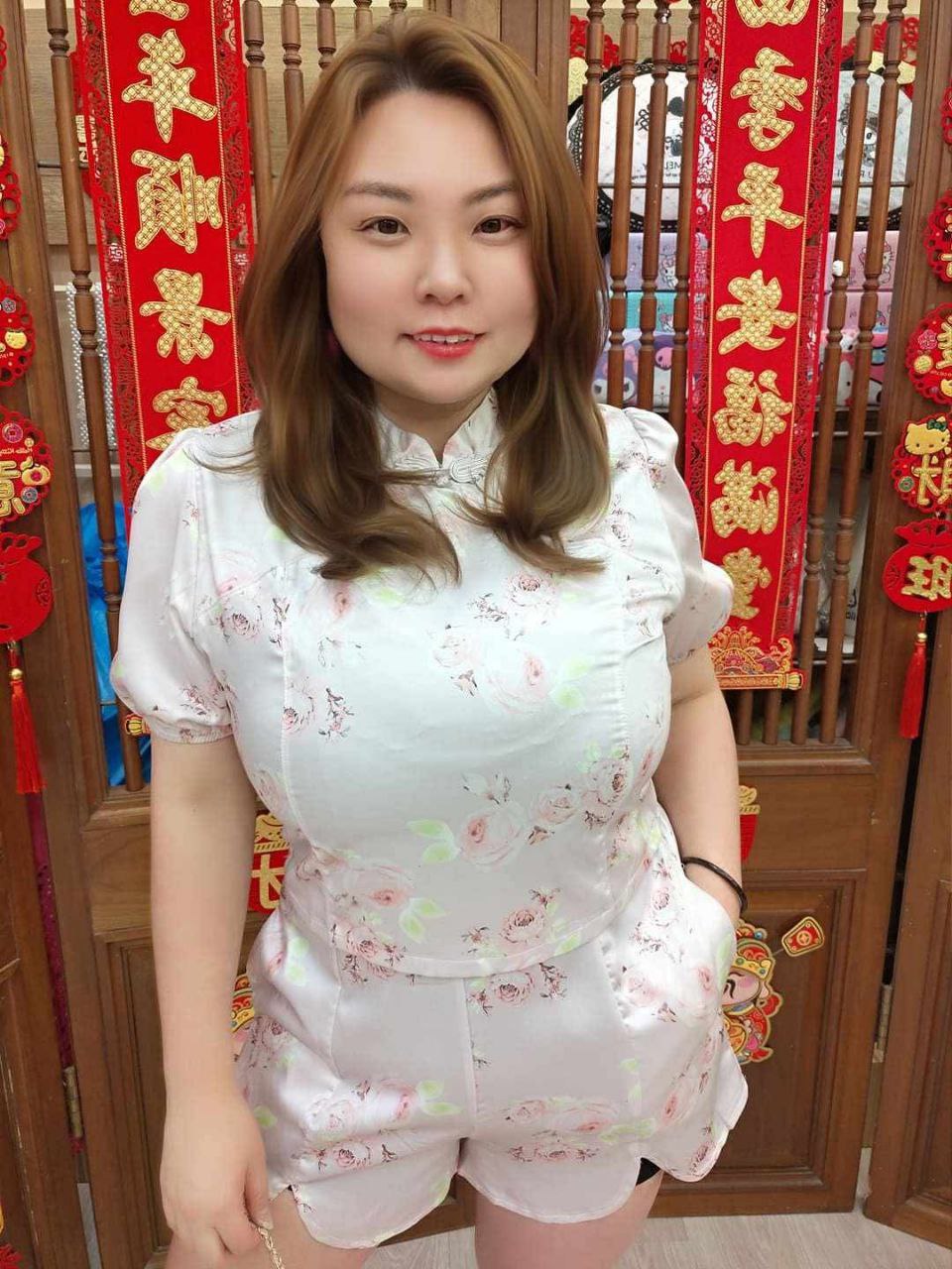 TW#5177 小碎花丝绸盘扣套装（颜色随机）