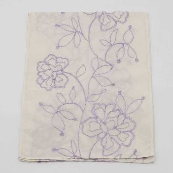 日本進口Lune Jumelle花朵刺繡防UV輕薄圍巾