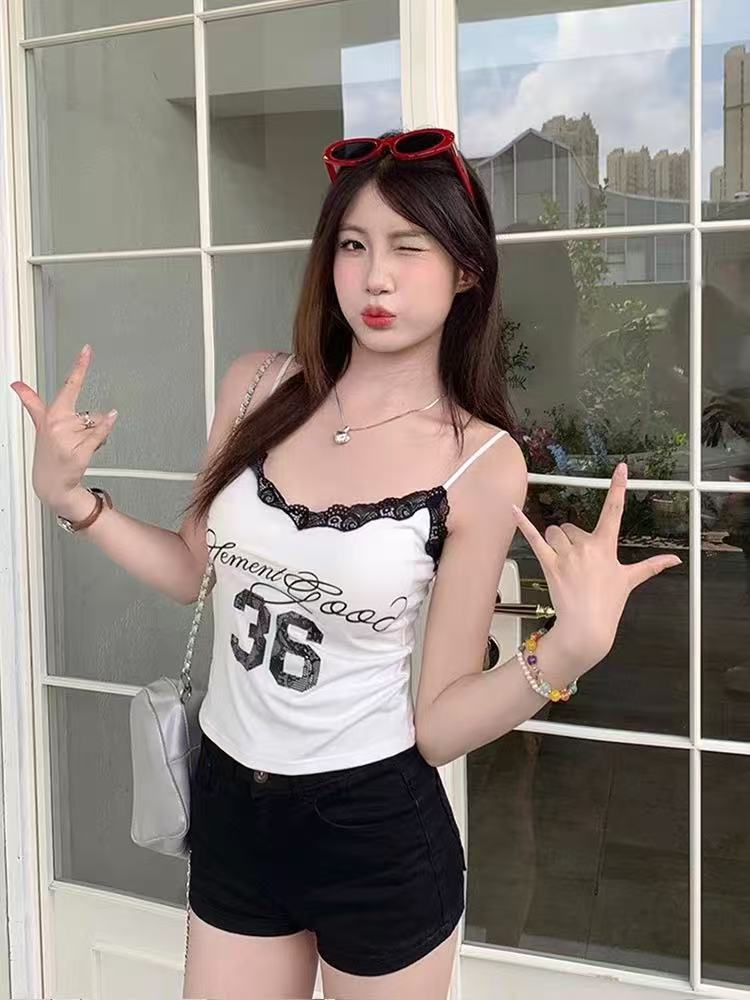 TP351球衣风印花吊带