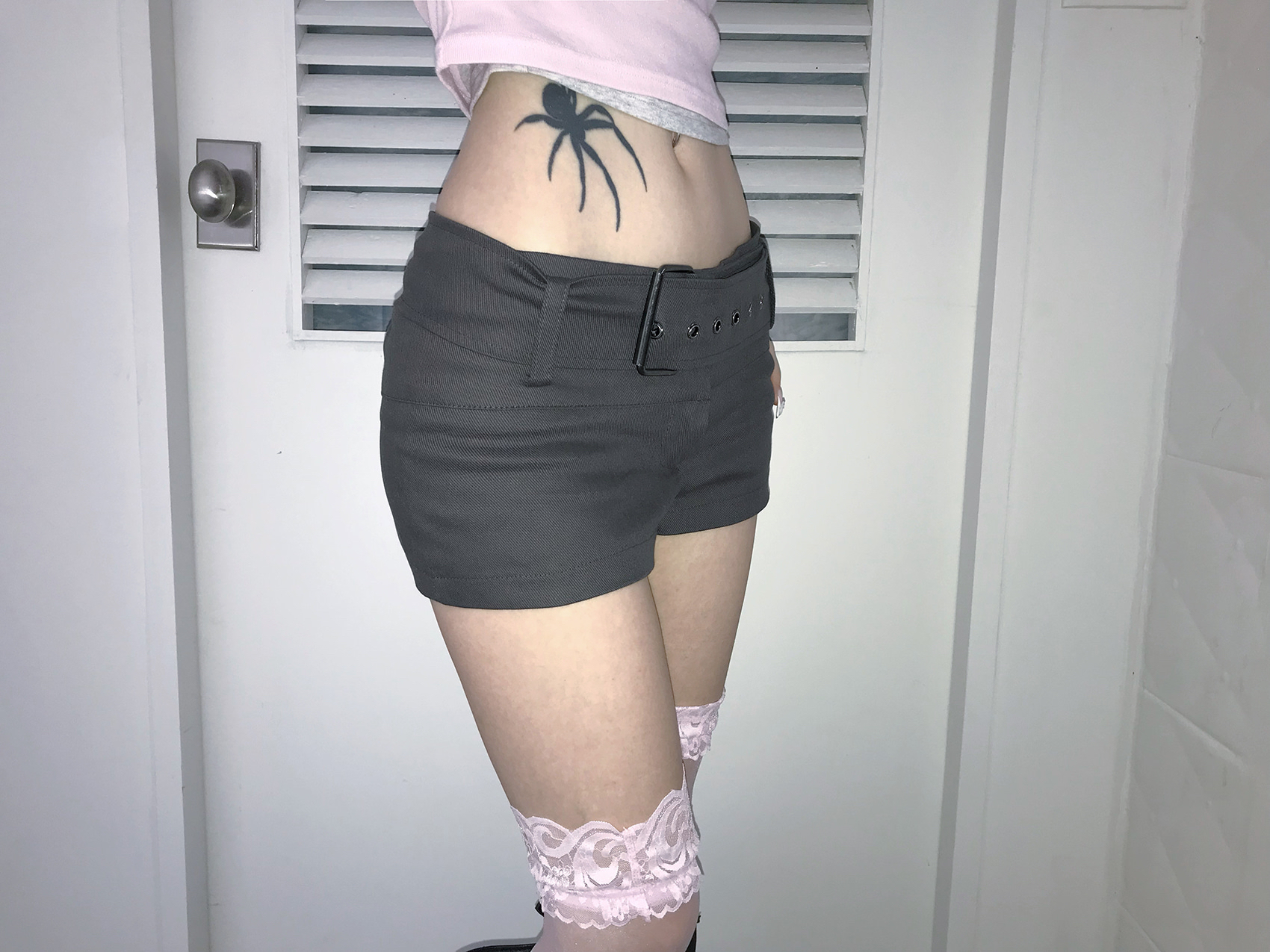 Low Rise Belted Micro Shorts