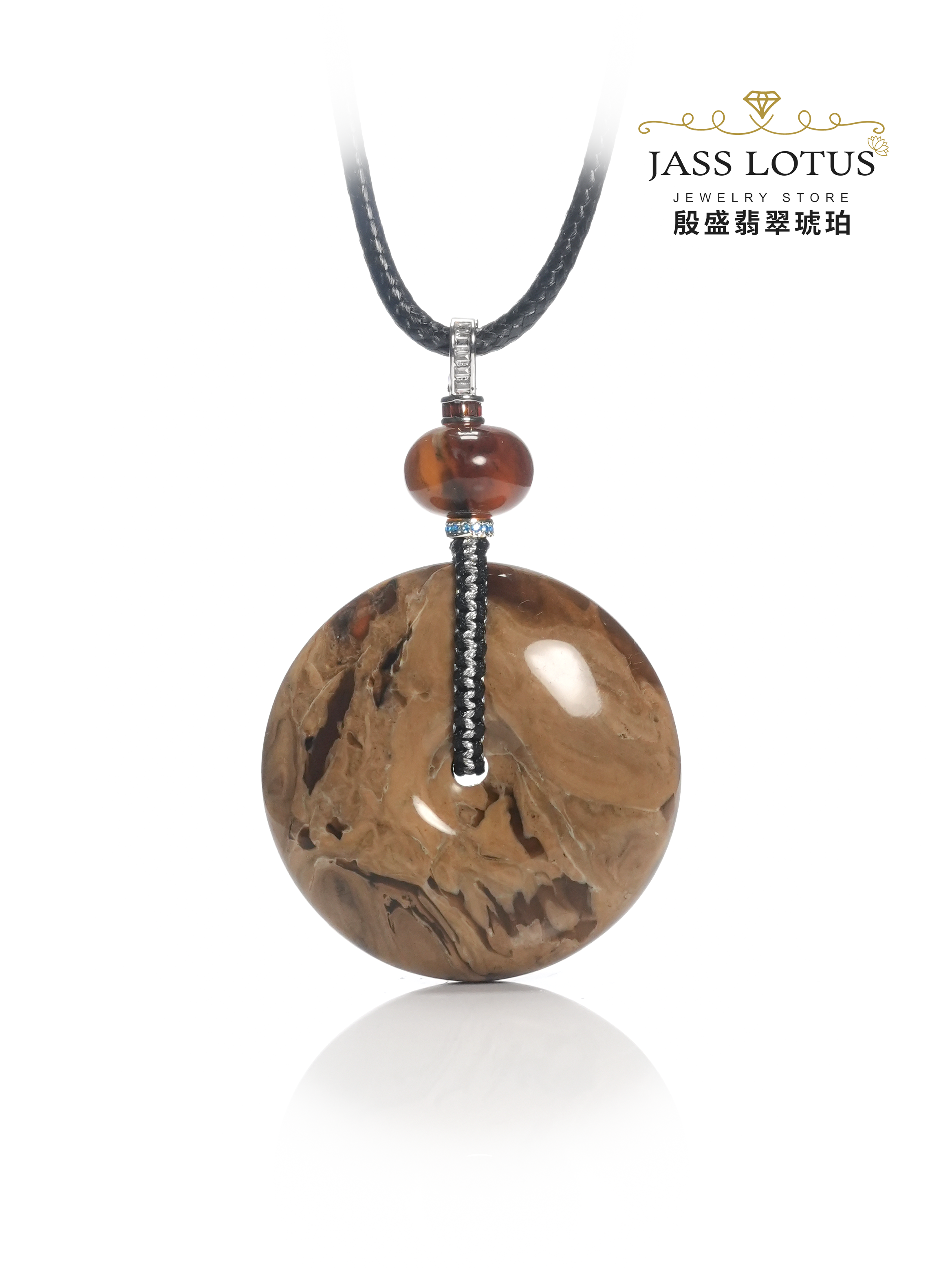 緬甸天然琥珀根蜜溶洞珀平安扣吊墜