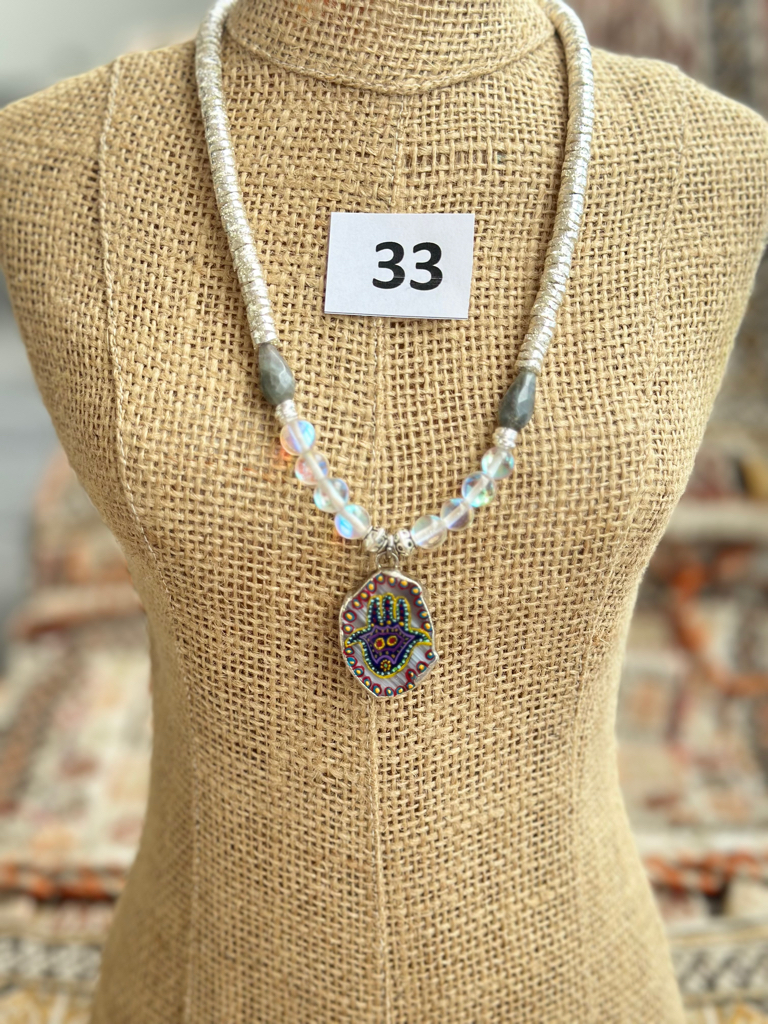 銀色天然水晶手繪