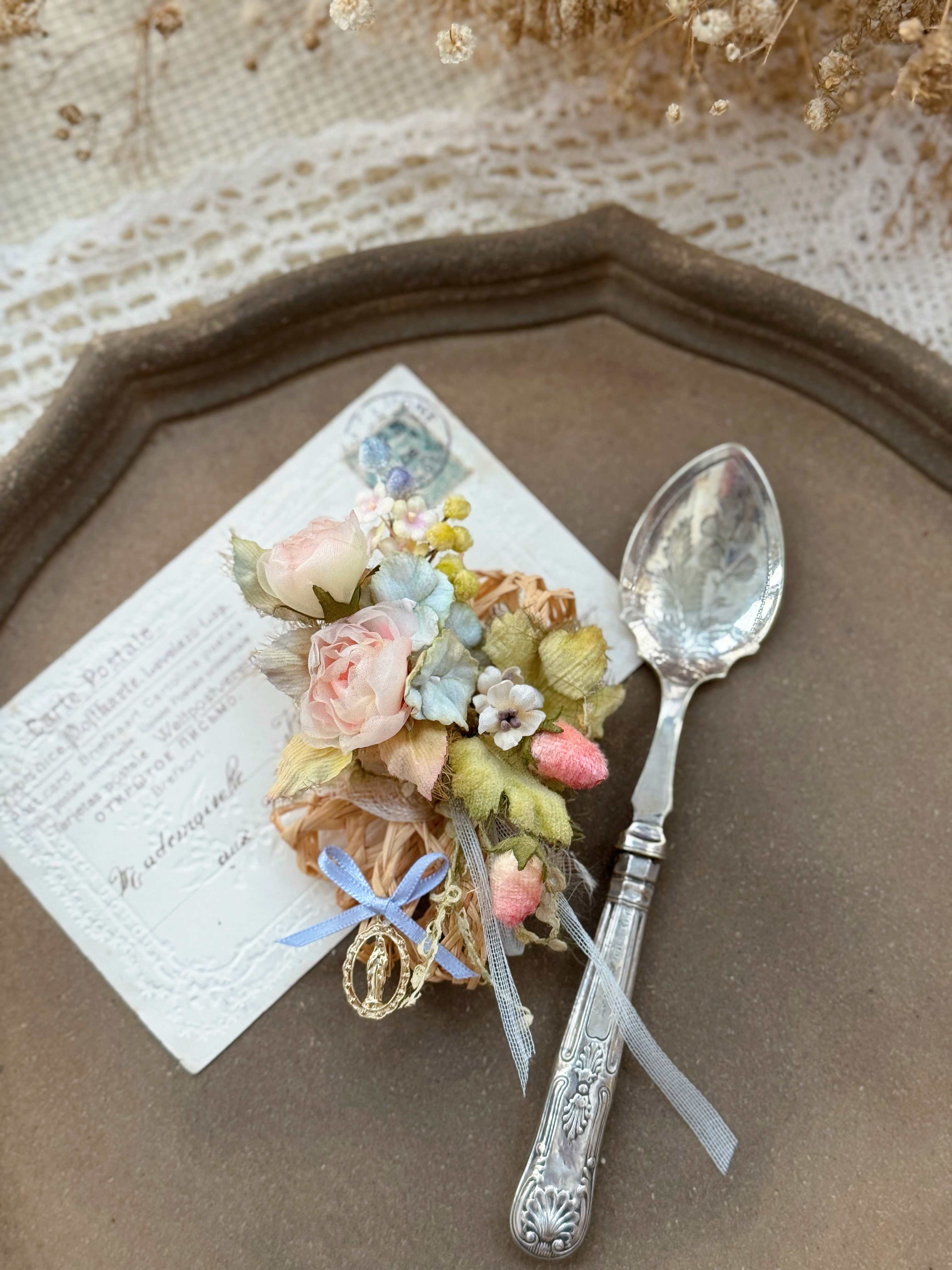 初夏花園 - 玫瑰草莓髮夾+胸針