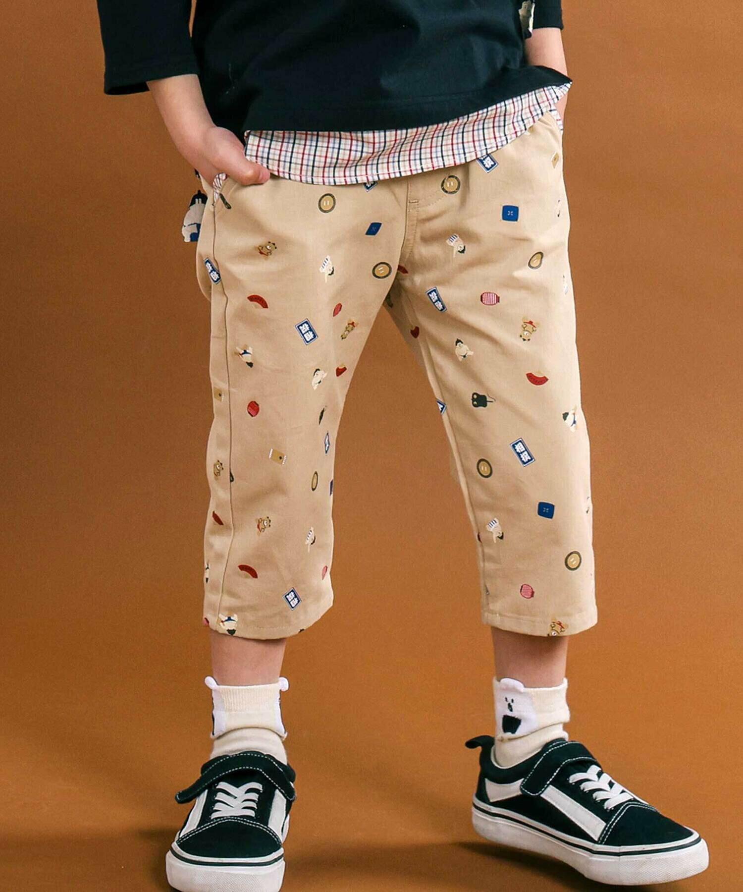 🆕【⭐訂購⭐】🇯🇵日本直送🌀可愛相撲選手印花 七分斜紋褲🌀[ELBA-0163][260323]