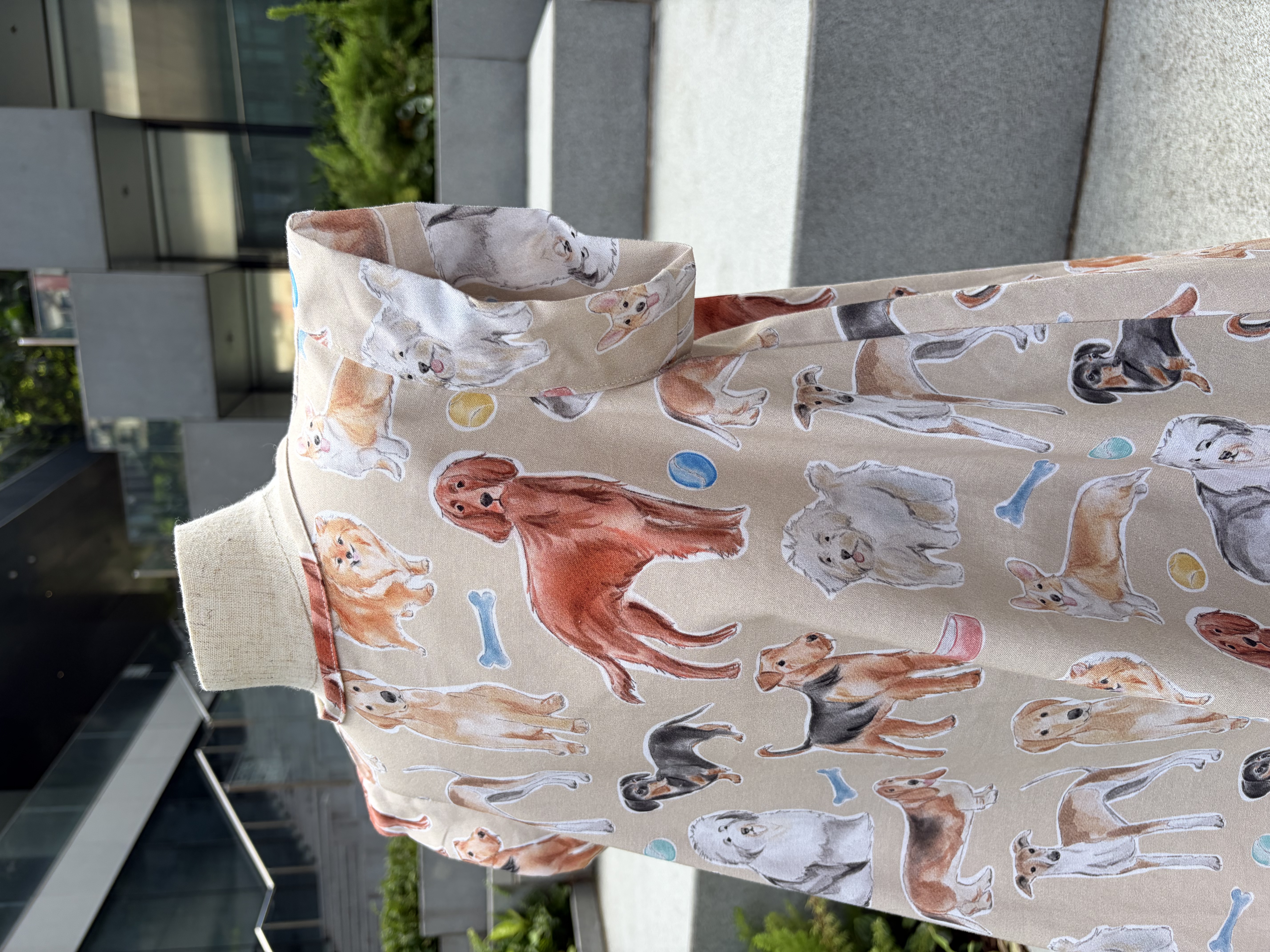 狗仔圖案小袖洋裝（110碼）