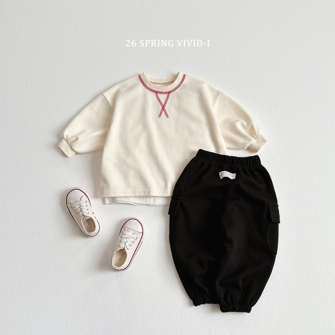 🌸預訂 韓國直送🌸🇰🇷VIVIDI三色撞色縫線寬鬆衛衣