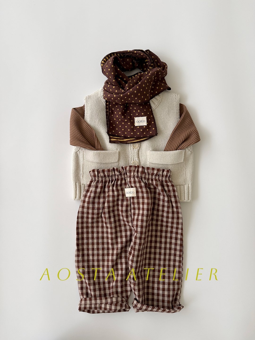 Aosta | [Caramel  Check Pants]  