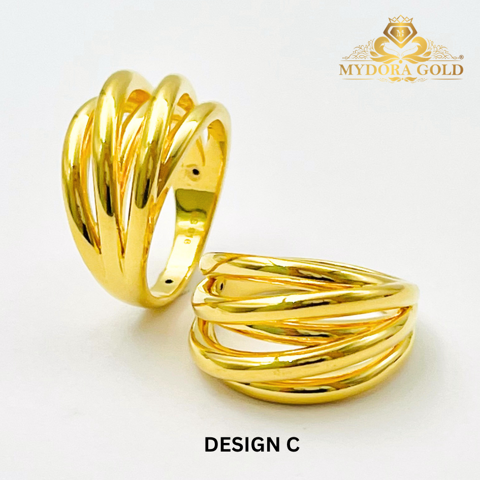 MYDORA Cincin Nabila 5 Layer Full Gold (5G) l EMAS 916/22K