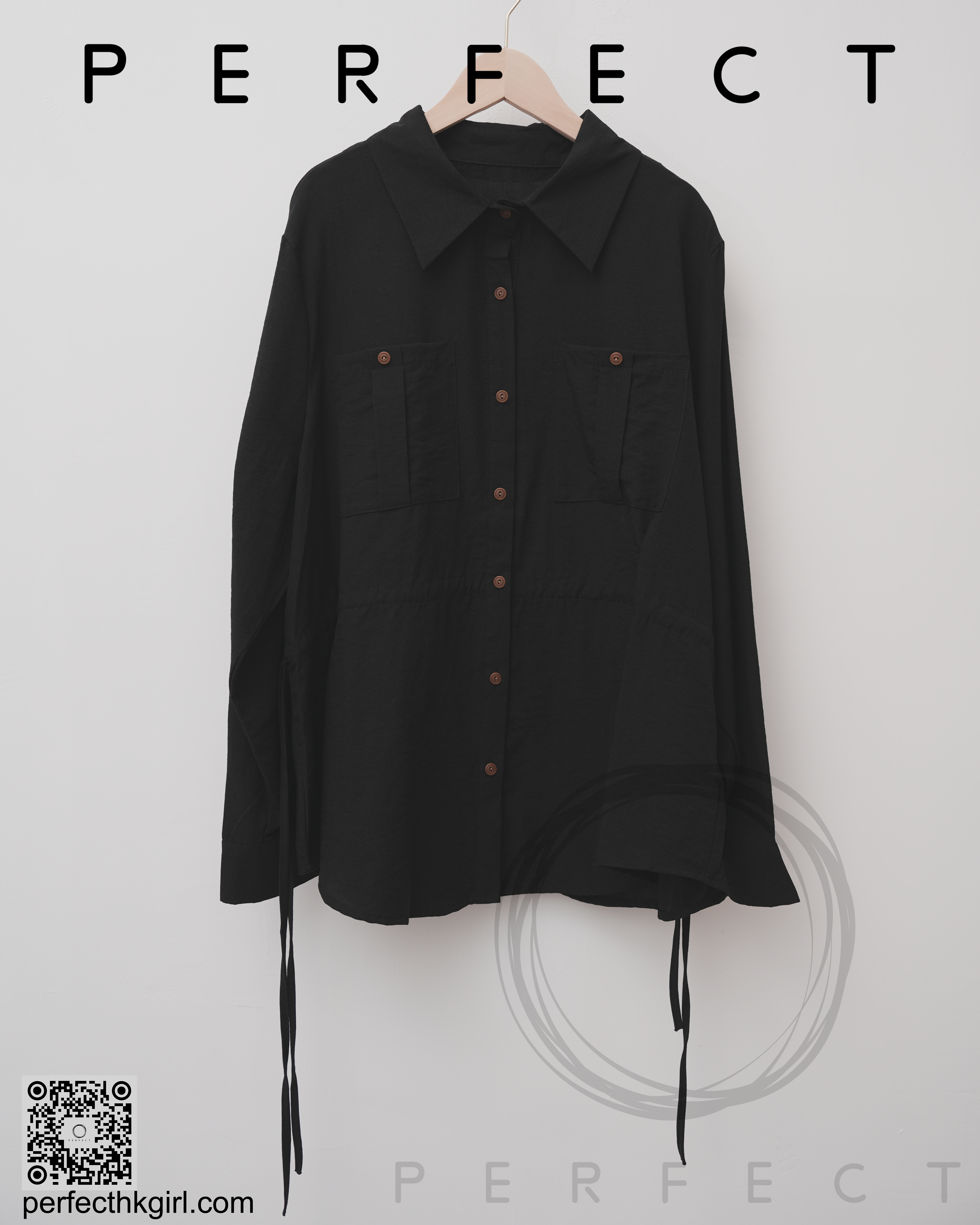 T0045_免皺文青裇衫（顯瘦黑色）