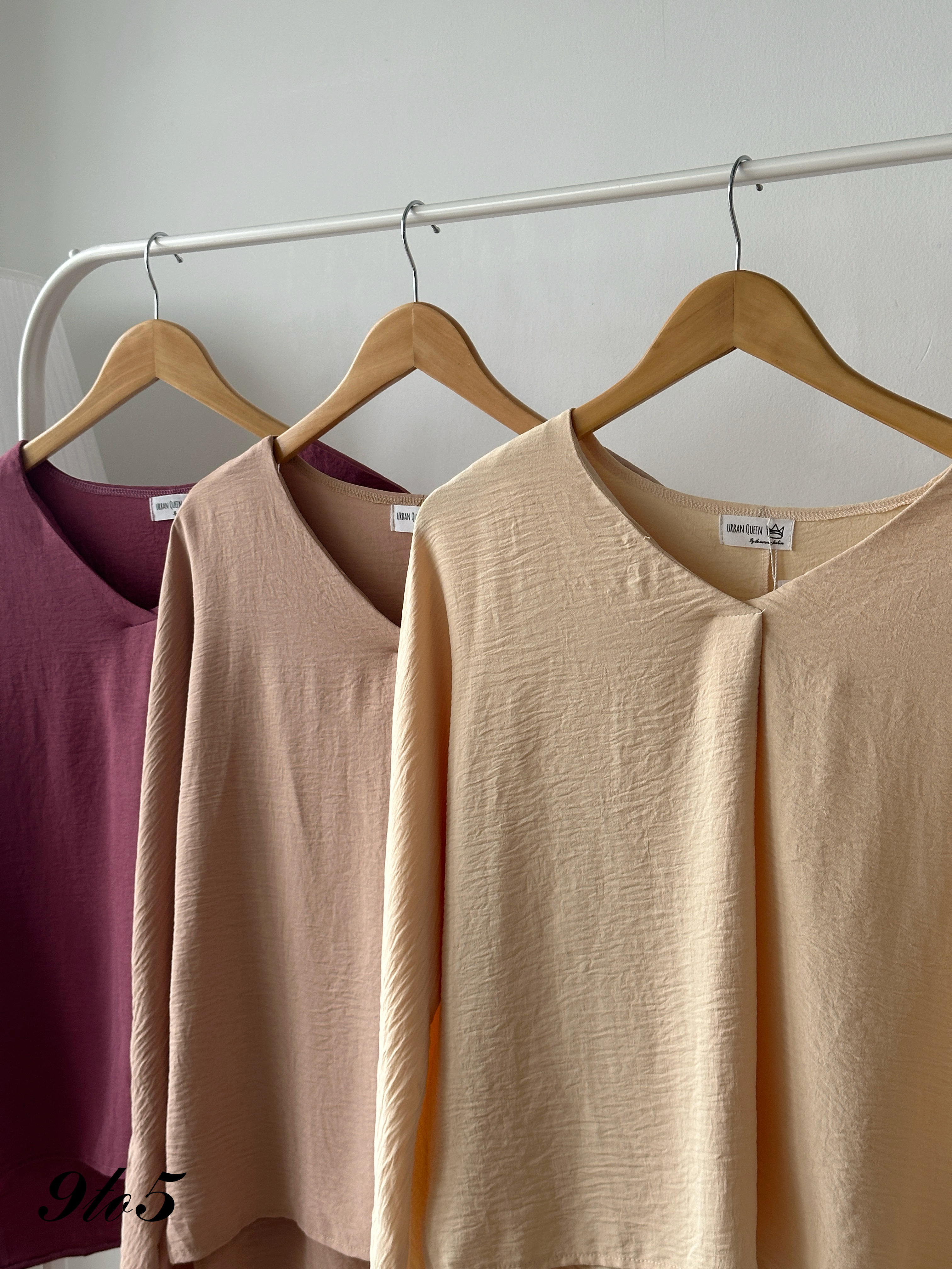 T4379 Long Sleeve V Neck Top - 3 Colors 