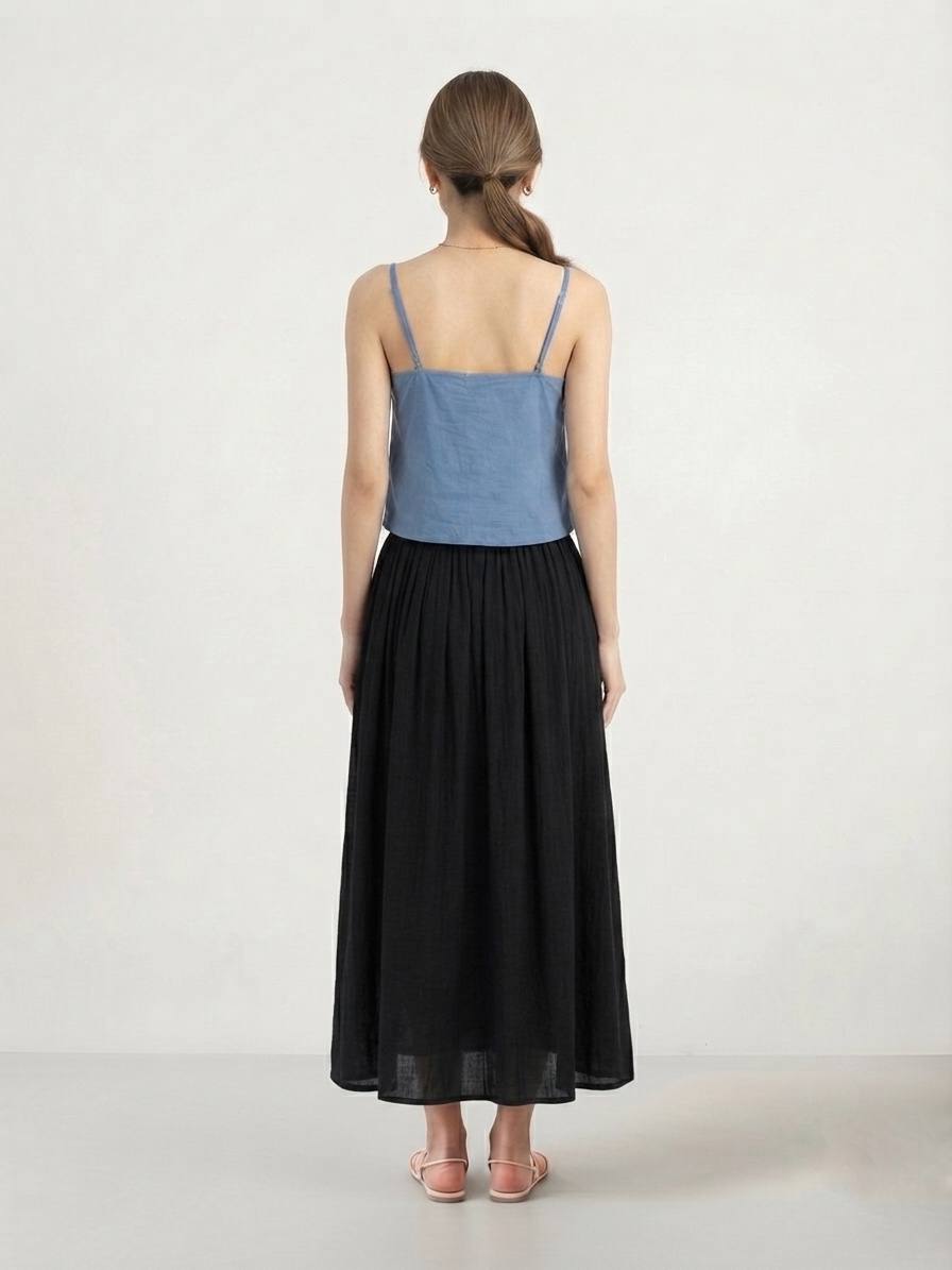 W6831 - Pleated Chiffon Skirt 