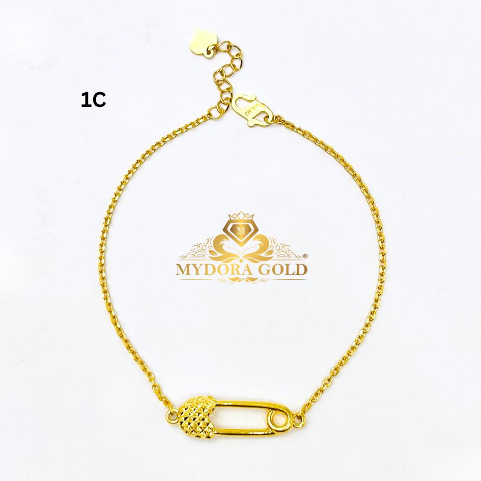 MYDORA Rantai Tangan Fesyen Safety Pin l EMAS 916/22K