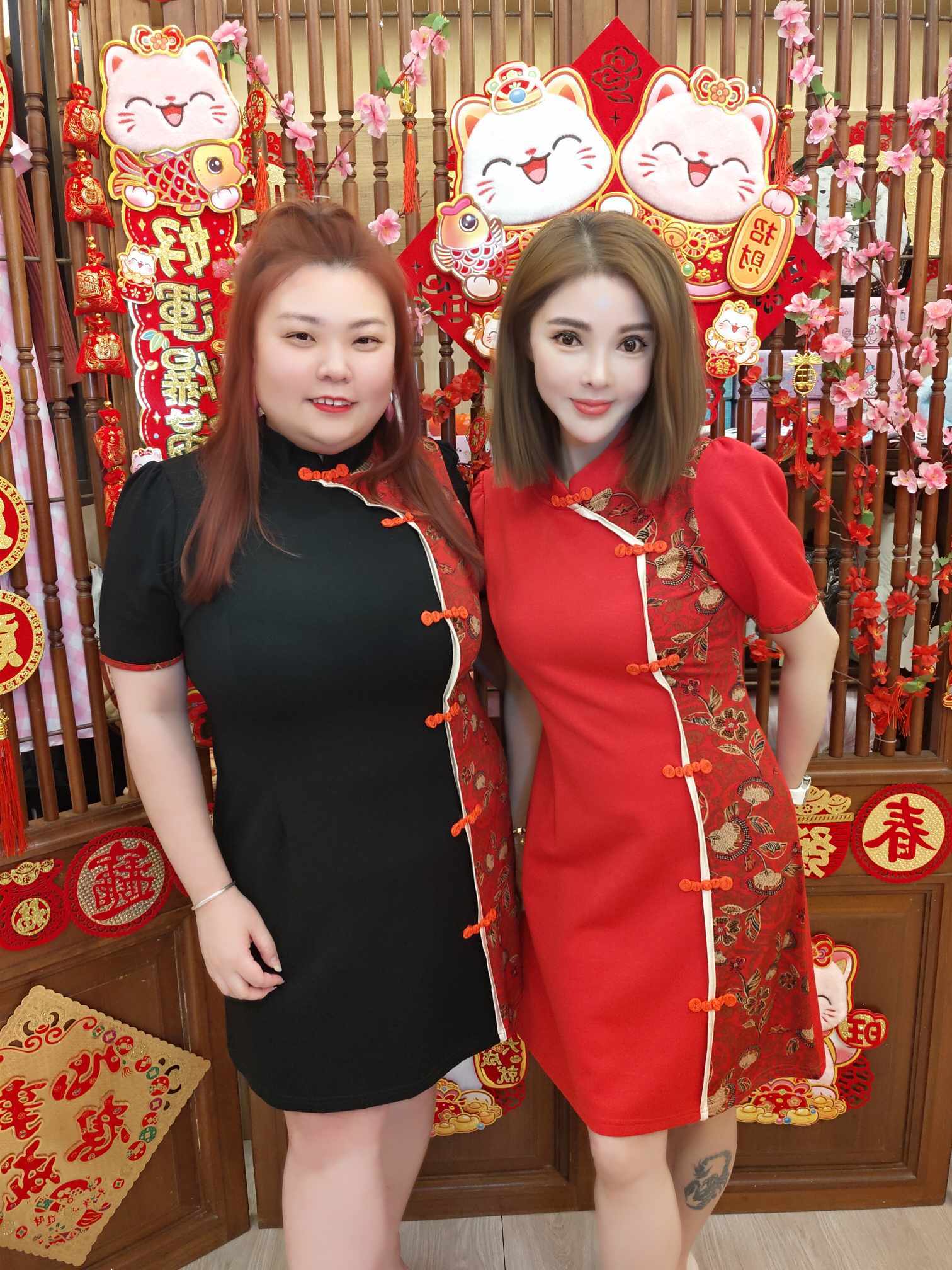 TW#5868 拼接BATIK设计款旗袍